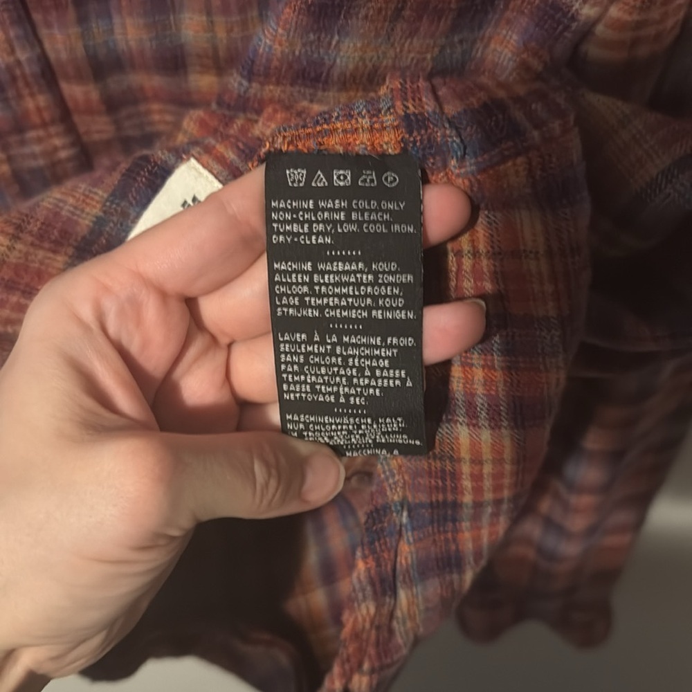 Harley Davidson Plaid Snap Button 100% Cotton Womens 2XL EUC Flannel Logo Biker - Picture 12 of 12